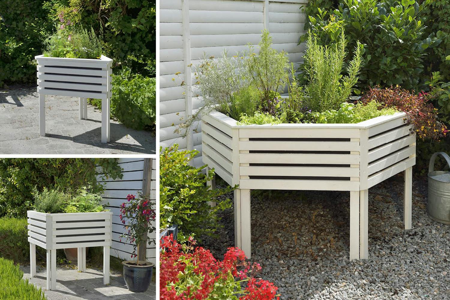 Plantekasse i funksjonelle moduler Høybed